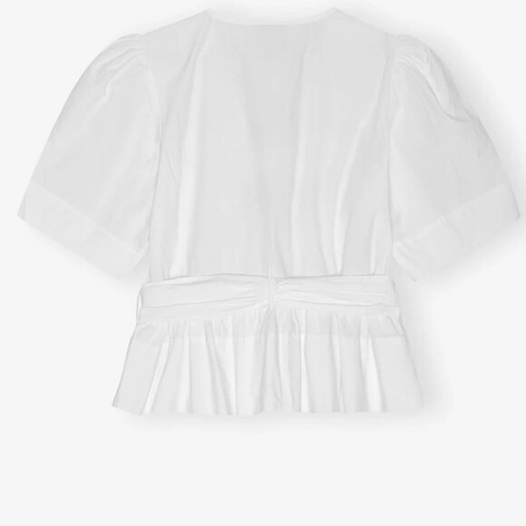 Ganni Cotton Tie Strap Blouse - White - XL - BNWT - Picture 5 of 5